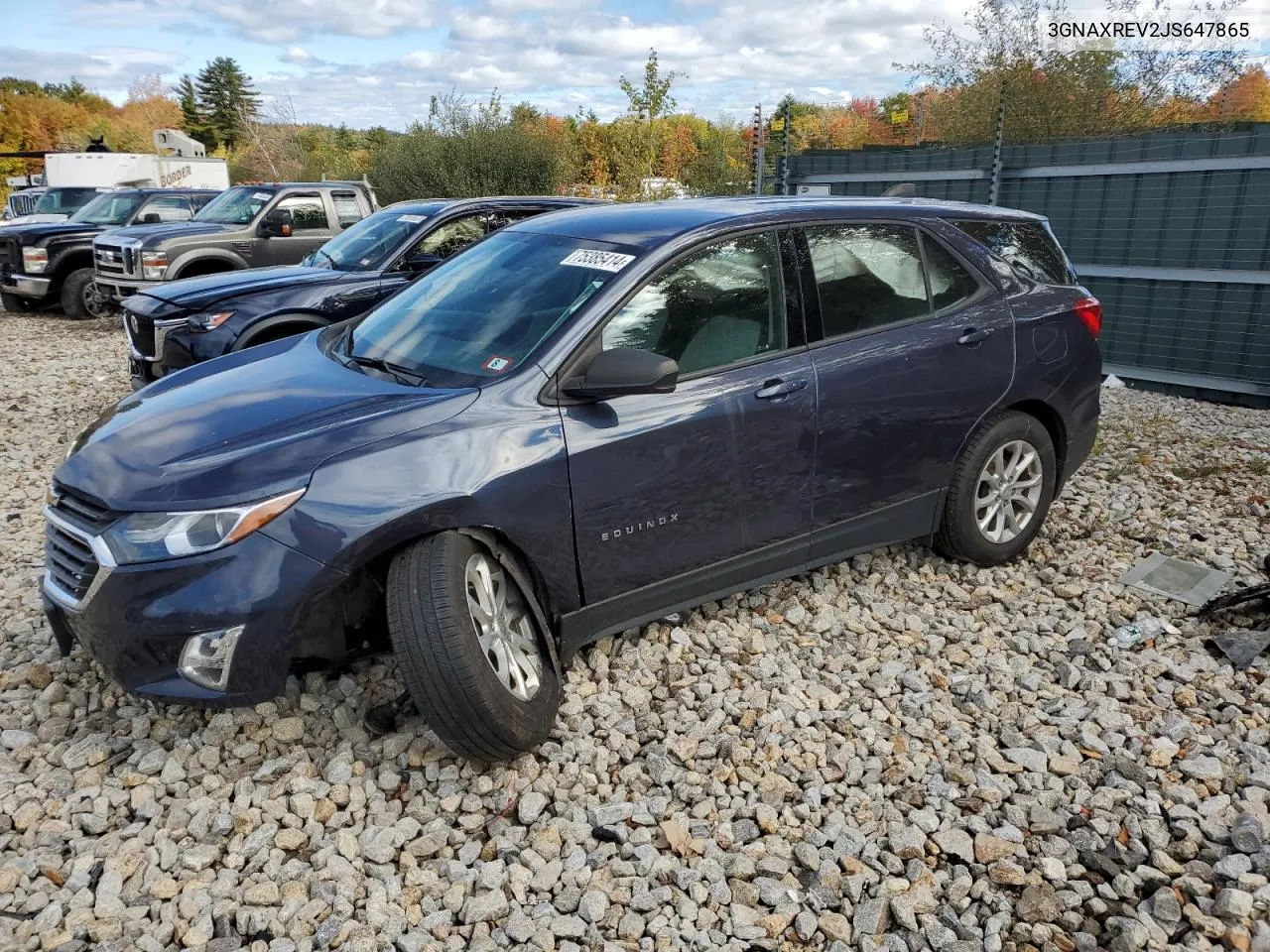 2018 Chevrolet Equinox Ls VIN: 3GNAXREV2JS647865 Lot: 75385414