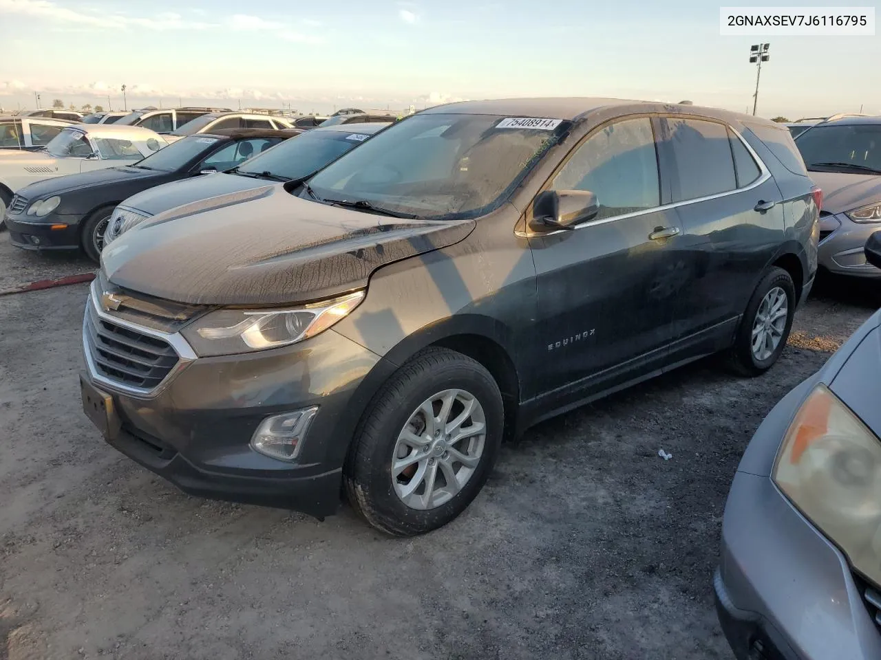 2018 Chevrolet Equinox Lt VIN: 2GNAXSEV7J6116795 Lot: 75408914