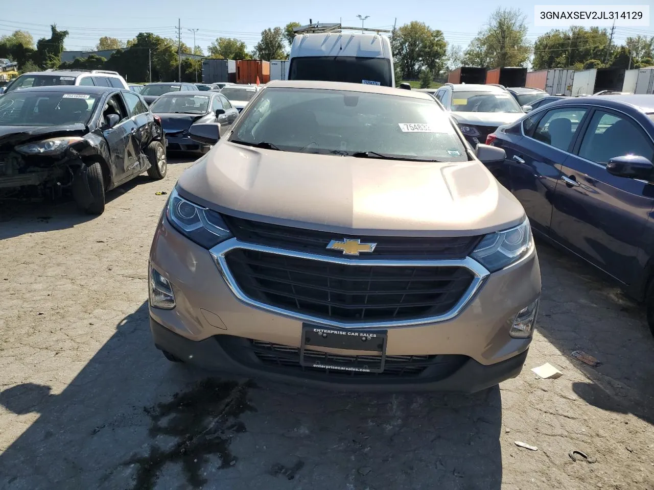 2018 Chevrolet Equinox Lt VIN: 3GNAXSEV2JL314129 Lot: 75483234