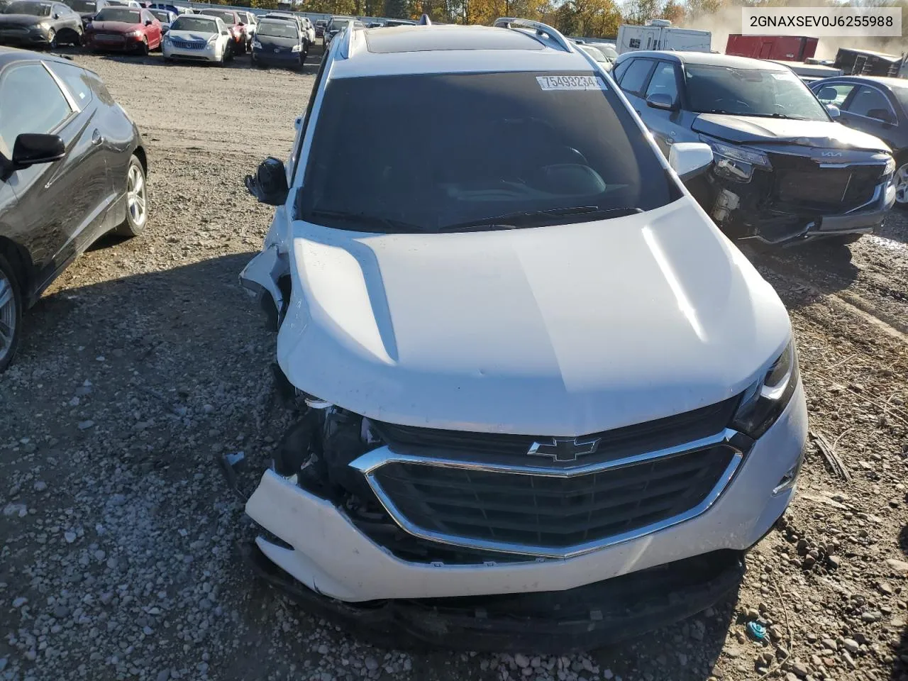 2018 Chevrolet Equinox Lt VIN: 2GNAXSEV0J6255988 Lot: 75493234