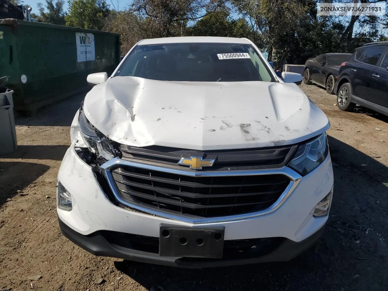 2018 Chevrolet Equinox Lt VIN: 2GNAXSEV7J6271931 Lot: 75500944