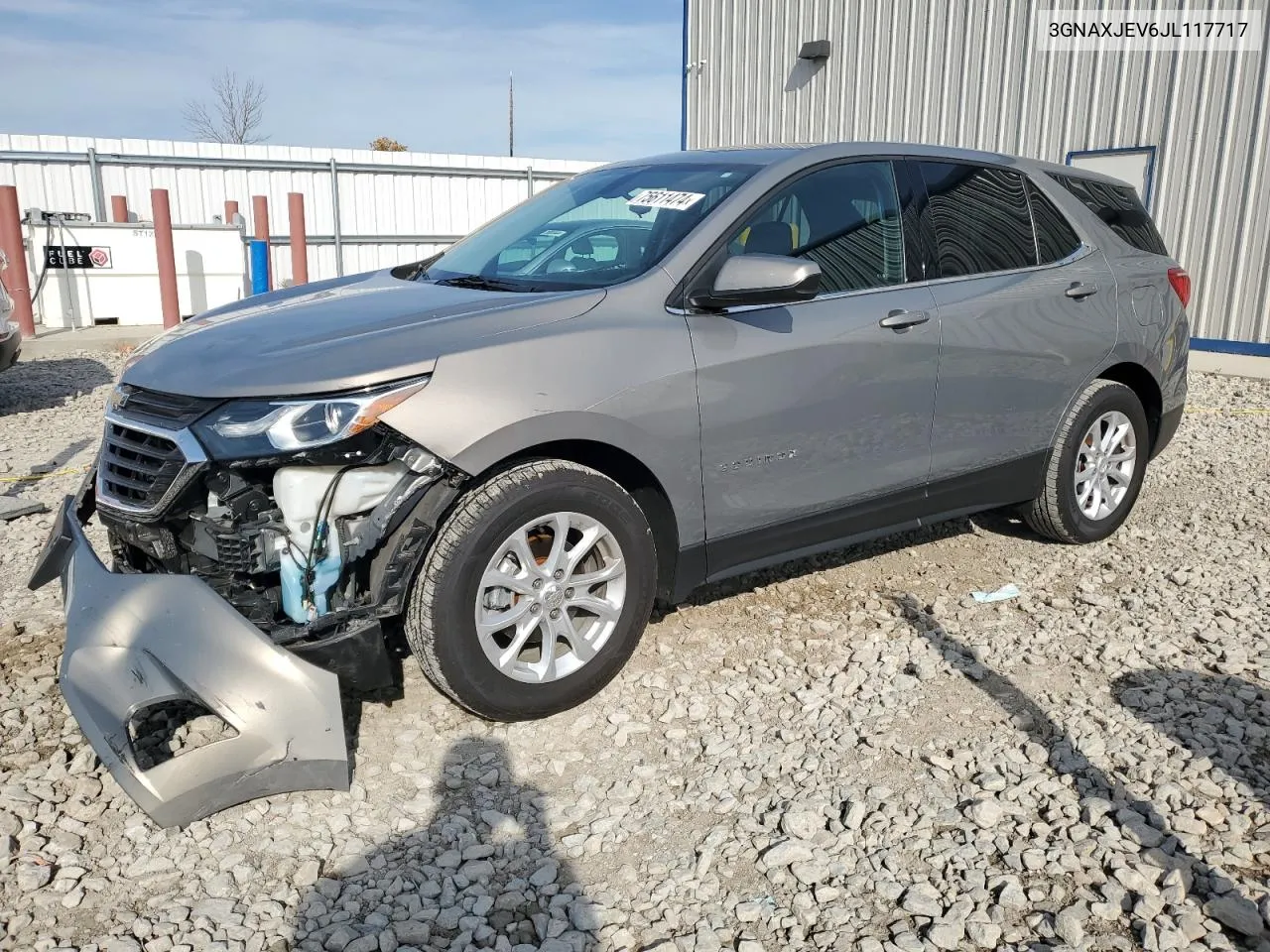 2018 Chevrolet Equinox Lt VIN: 3GNAXJEV6JL117717 Lot: 75611474