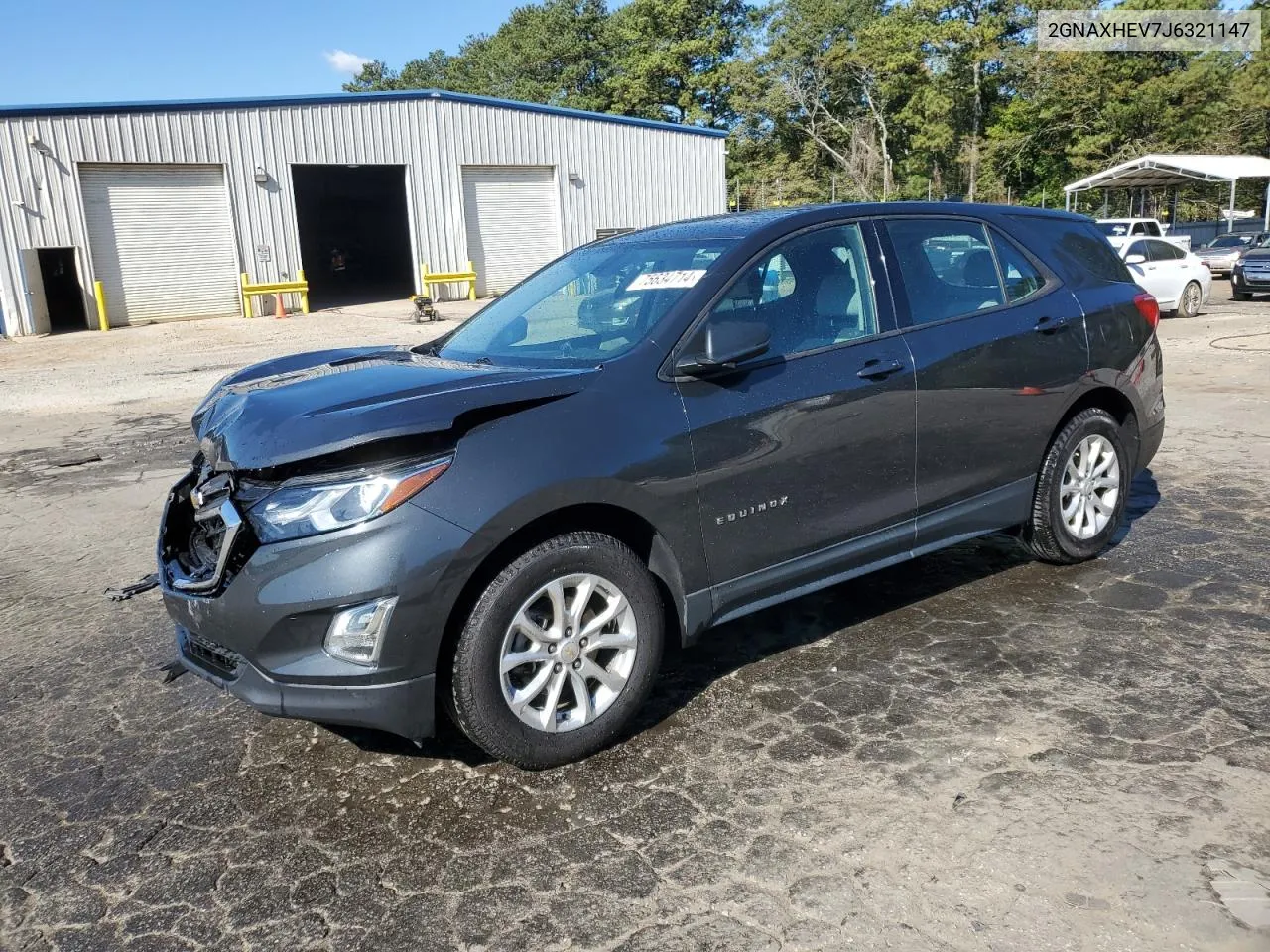 2018 Chevrolet Equinox Ls VIN: 2GNAXHEV7J6321147 Lot: 75634714