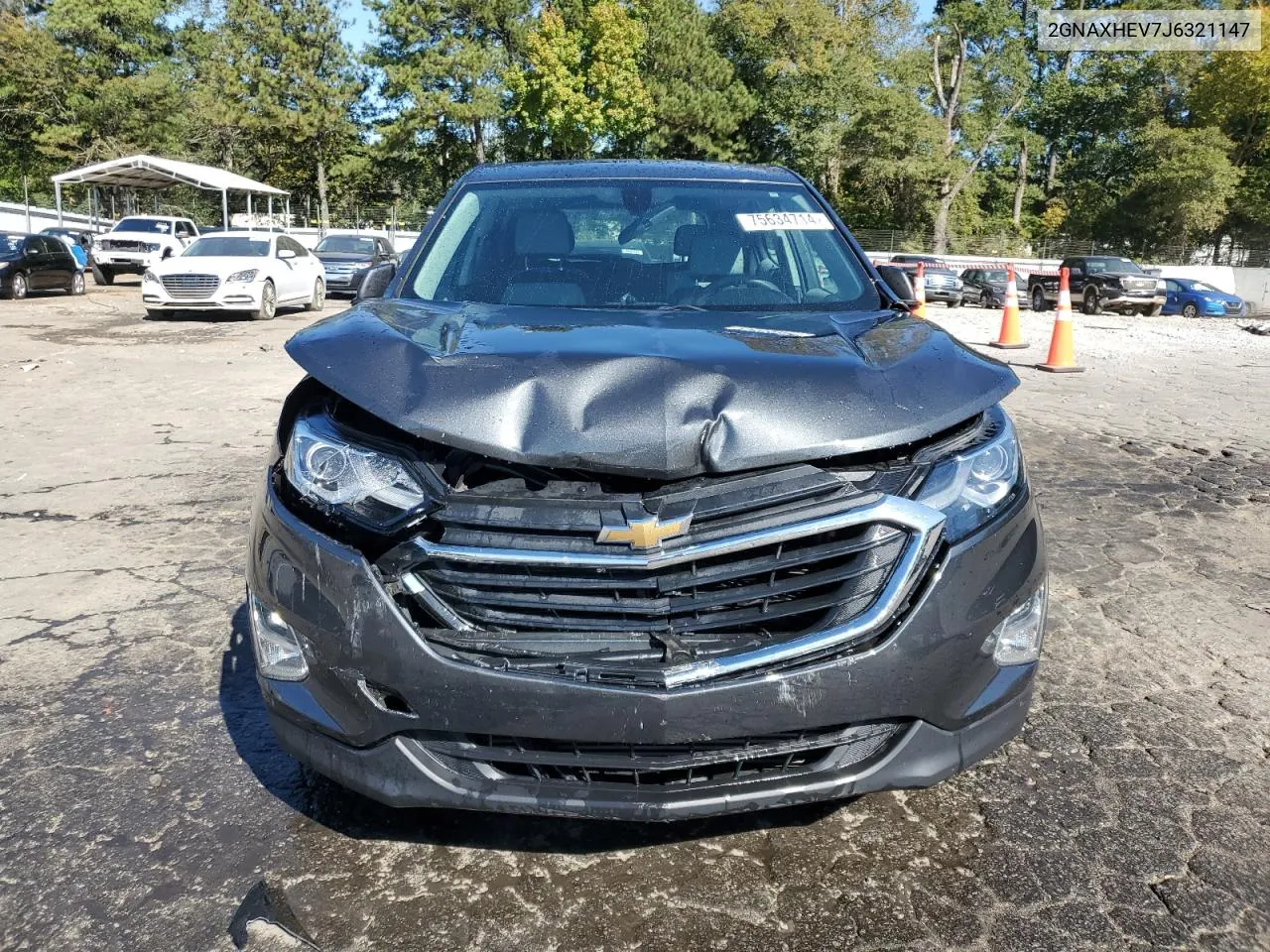 2018 Chevrolet Equinox Ls VIN: 2GNAXHEV7J6321147 Lot: 75634714