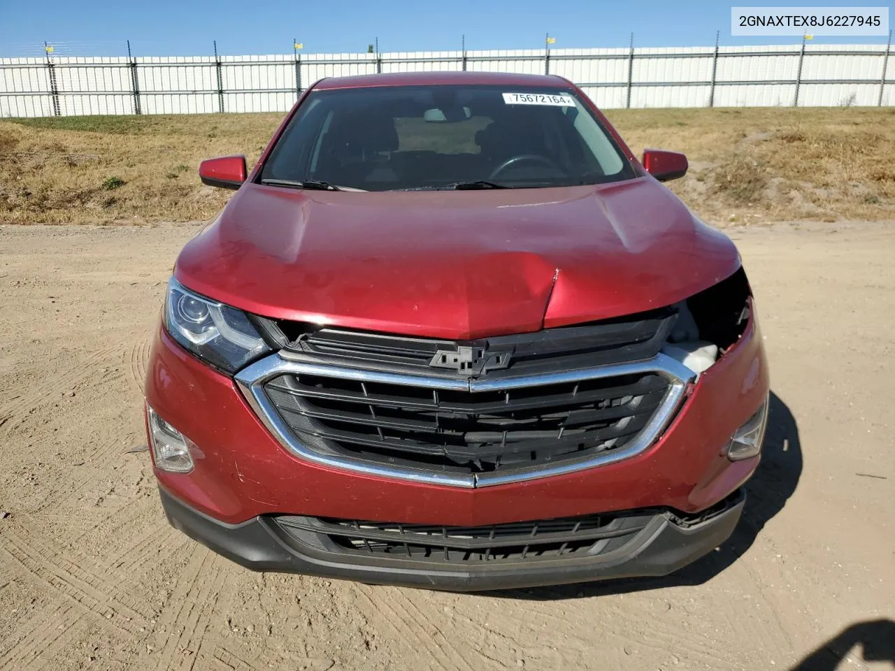 2018 Chevrolet Equinox Lt VIN: 2GNAXTEX8J6227945 Lot: 75672164