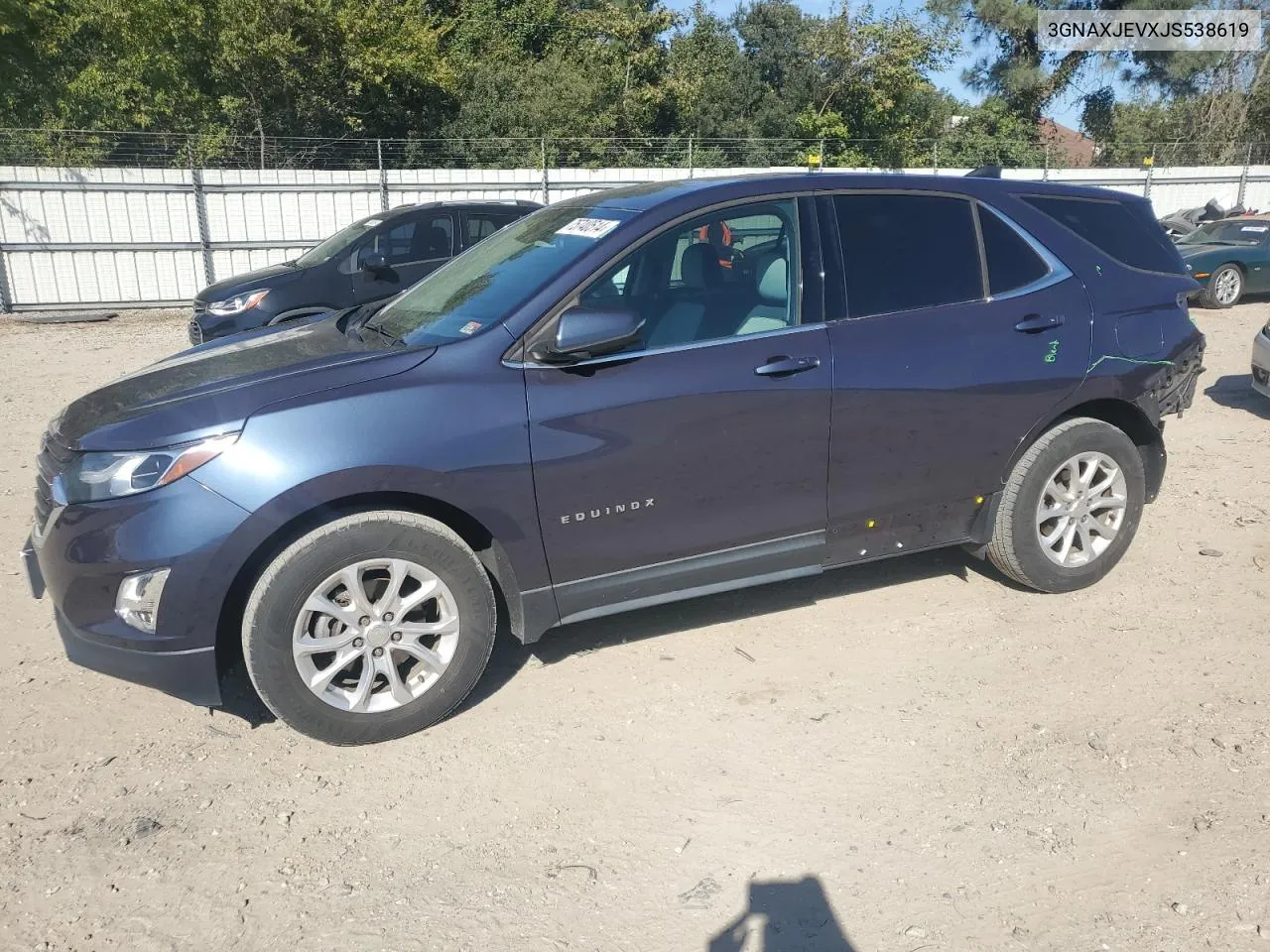 2018 Chevrolet Equinox Lt VIN: 3GNAXJEVXJS538619 Lot: 75740514