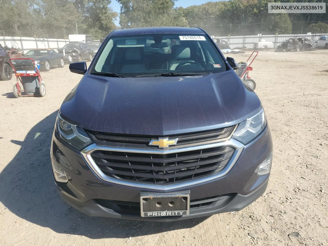 2018 Chevrolet Equinox Lt VIN: 3GNAXJEVXJS538619 Lot: 75740514