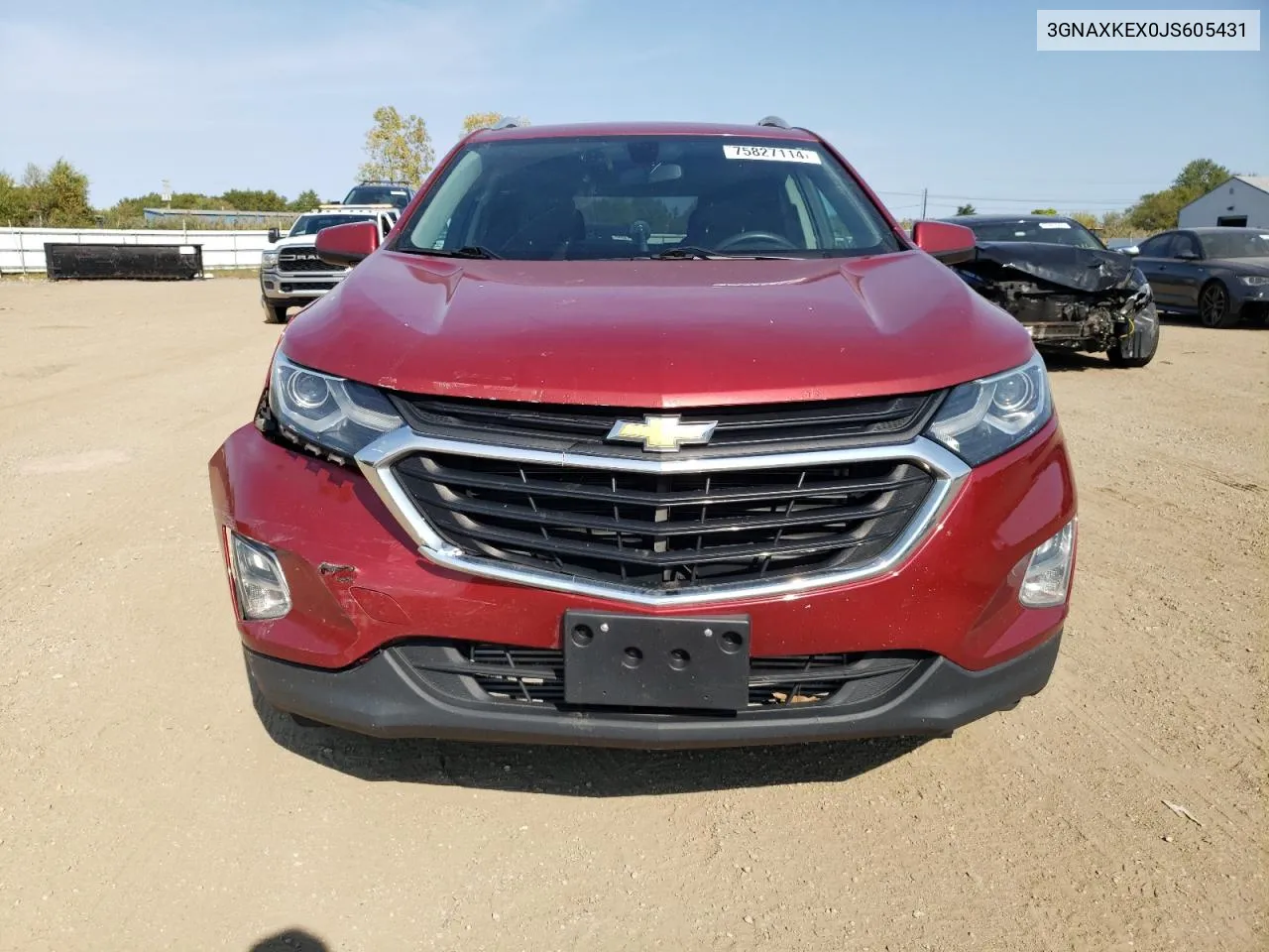 2018 Chevrolet Equinox Lt VIN: 3GNAXKEX0JS605431 Lot: 75827114