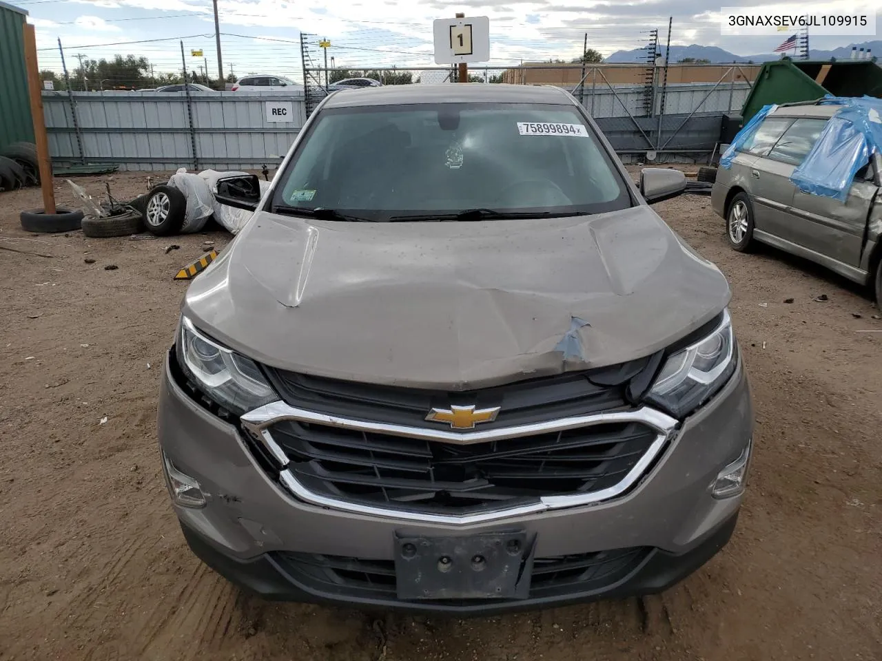 2018 Chevrolet Equinox Lt VIN: 3GNAXSEV6JL109915 Lot: 75899894