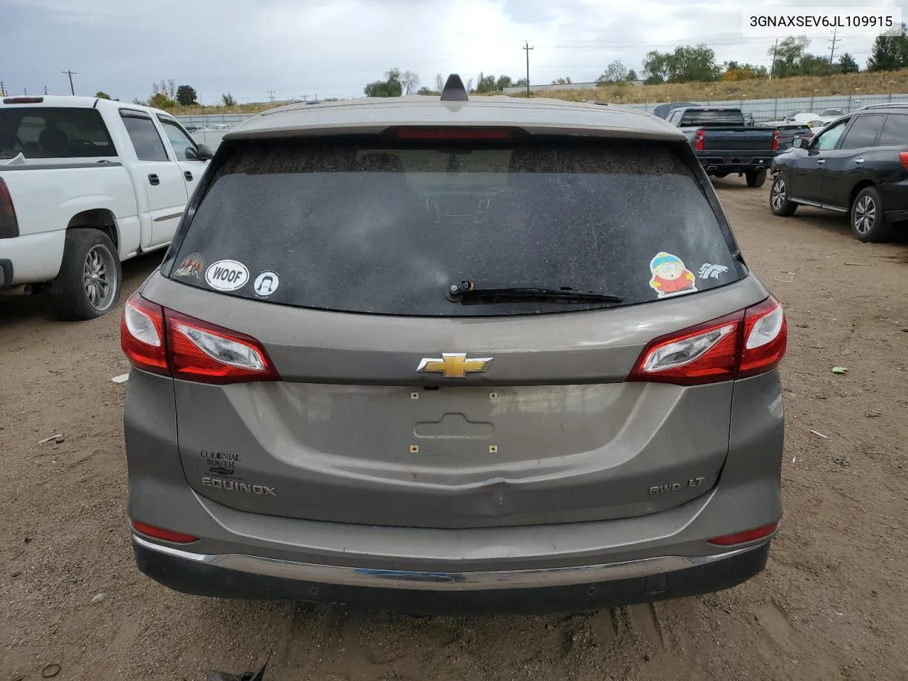 2018 Chevrolet Equinox Lt VIN: 3GNAXSEV6JL109915 Lot: 75899894