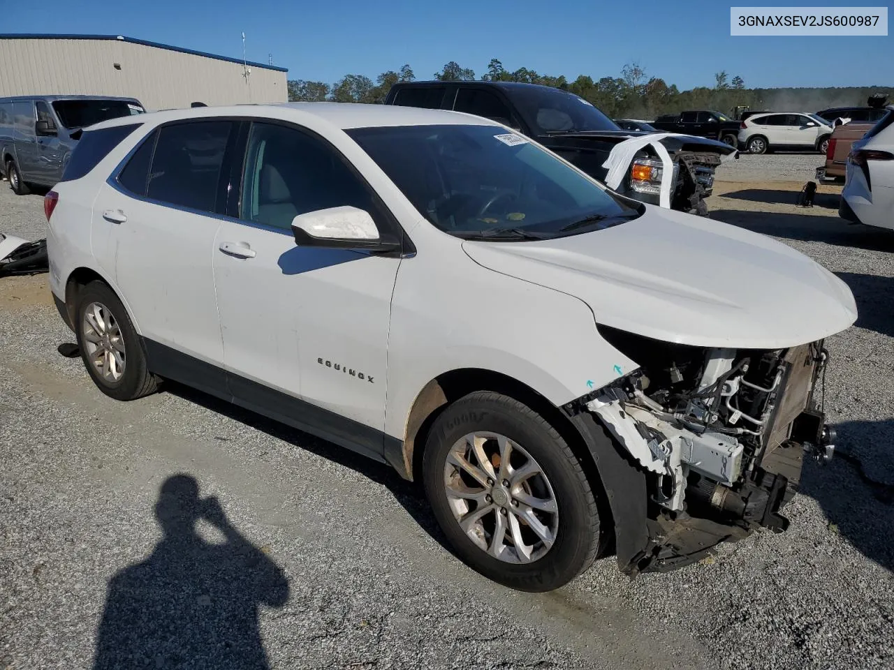 2018 Chevrolet Equinox Lt VIN: 3GNAXSEV2JS600987 Lot: 75985324