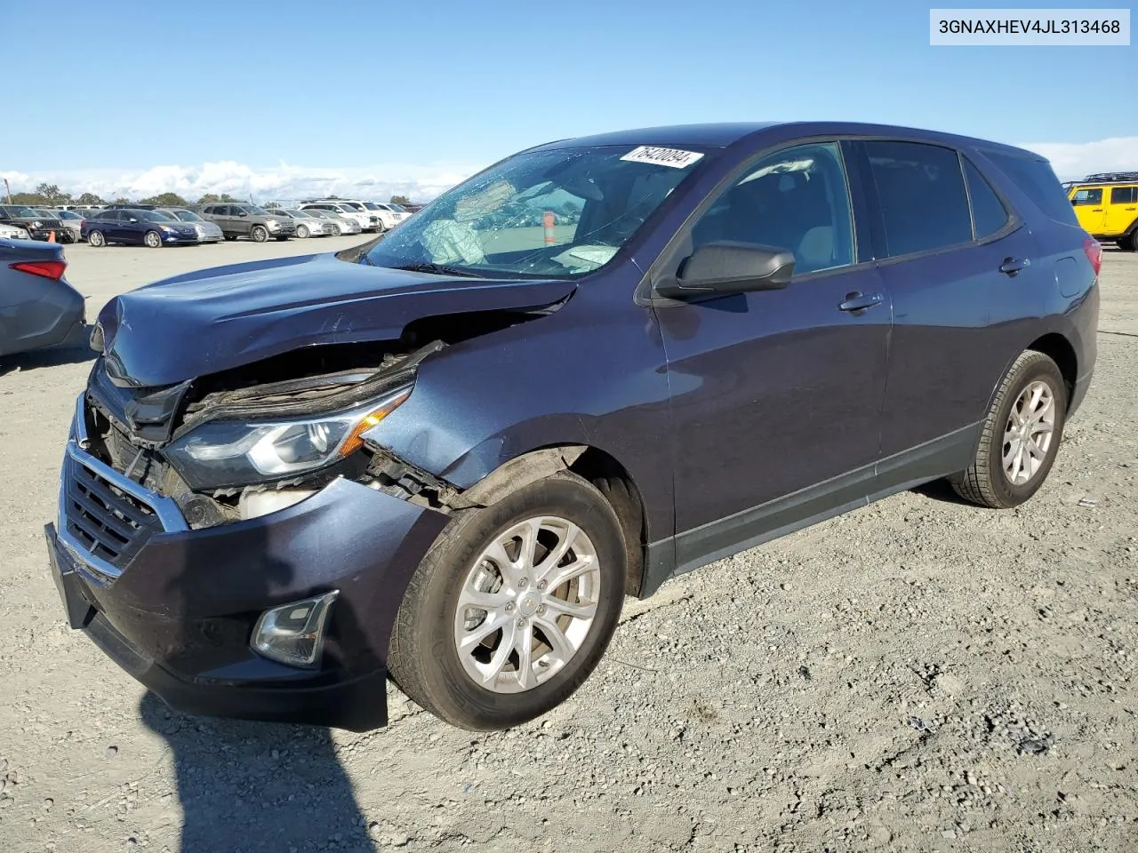 2018 Chevrolet Equinox Ls VIN: 3GNAXHEV4JL313468 Lot: 76420094