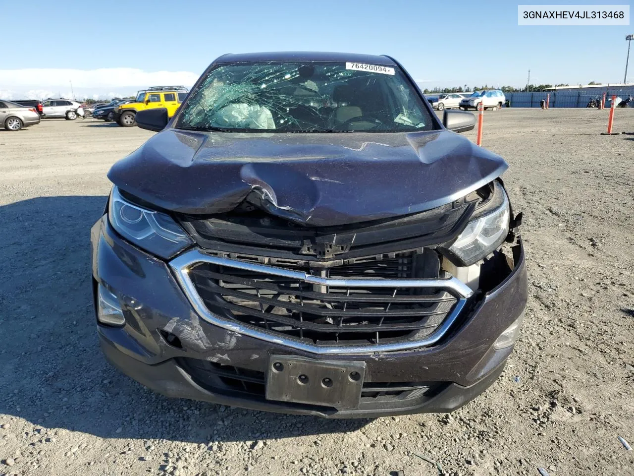 2018 Chevrolet Equinox Ls VIN: 3GNAXHEV4JL313468 Lot: 76420094