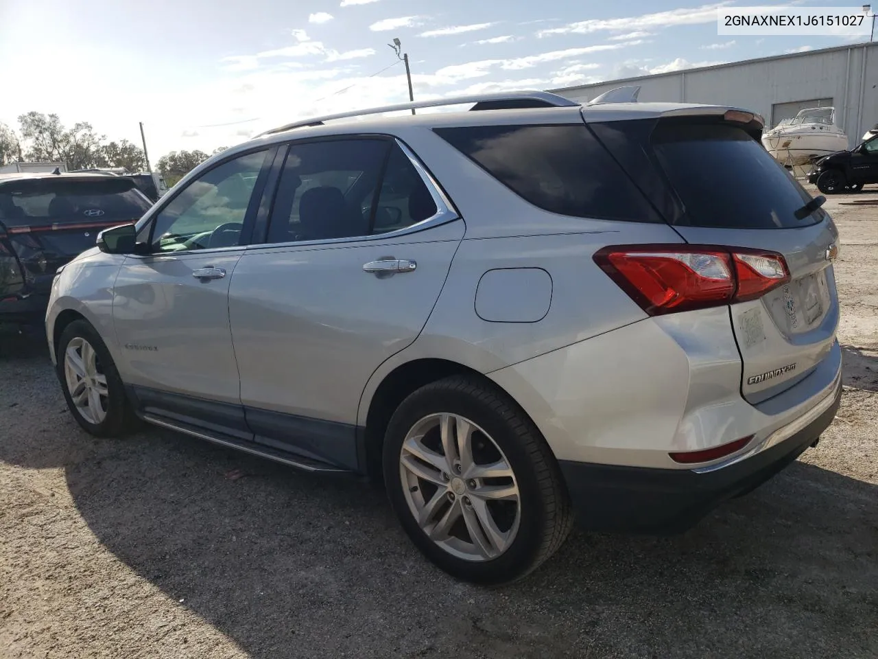 2GNAXNEX1J6151027 2018 Chevrolet Equinox Premier