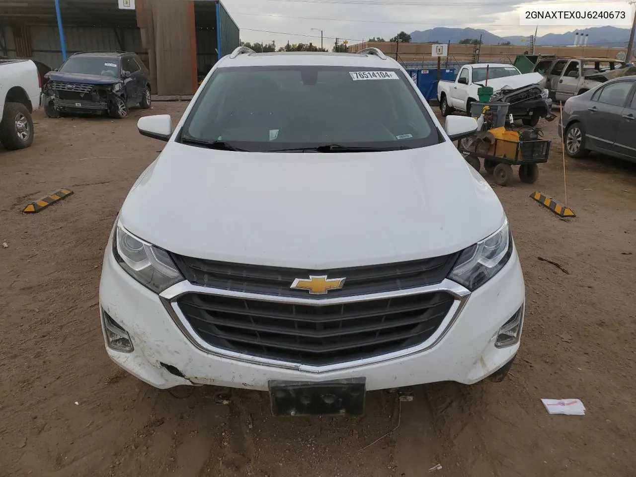 2018 Chevrolet Equinox Lt VIN: 2GNAXTEX0J6240673 Lot: 76514104