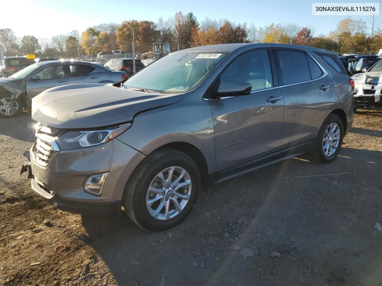 2018 Chevrolet Equinox Lt VIN: 3GNAXSEV6JL115276 Lot: 77377874