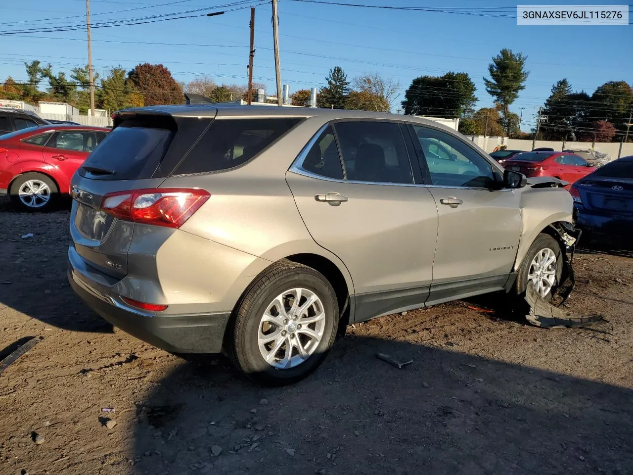 2018 Chevrolet Equinox Lt VIN: 3GNAXSEV6JL115276 Lot: 77377874