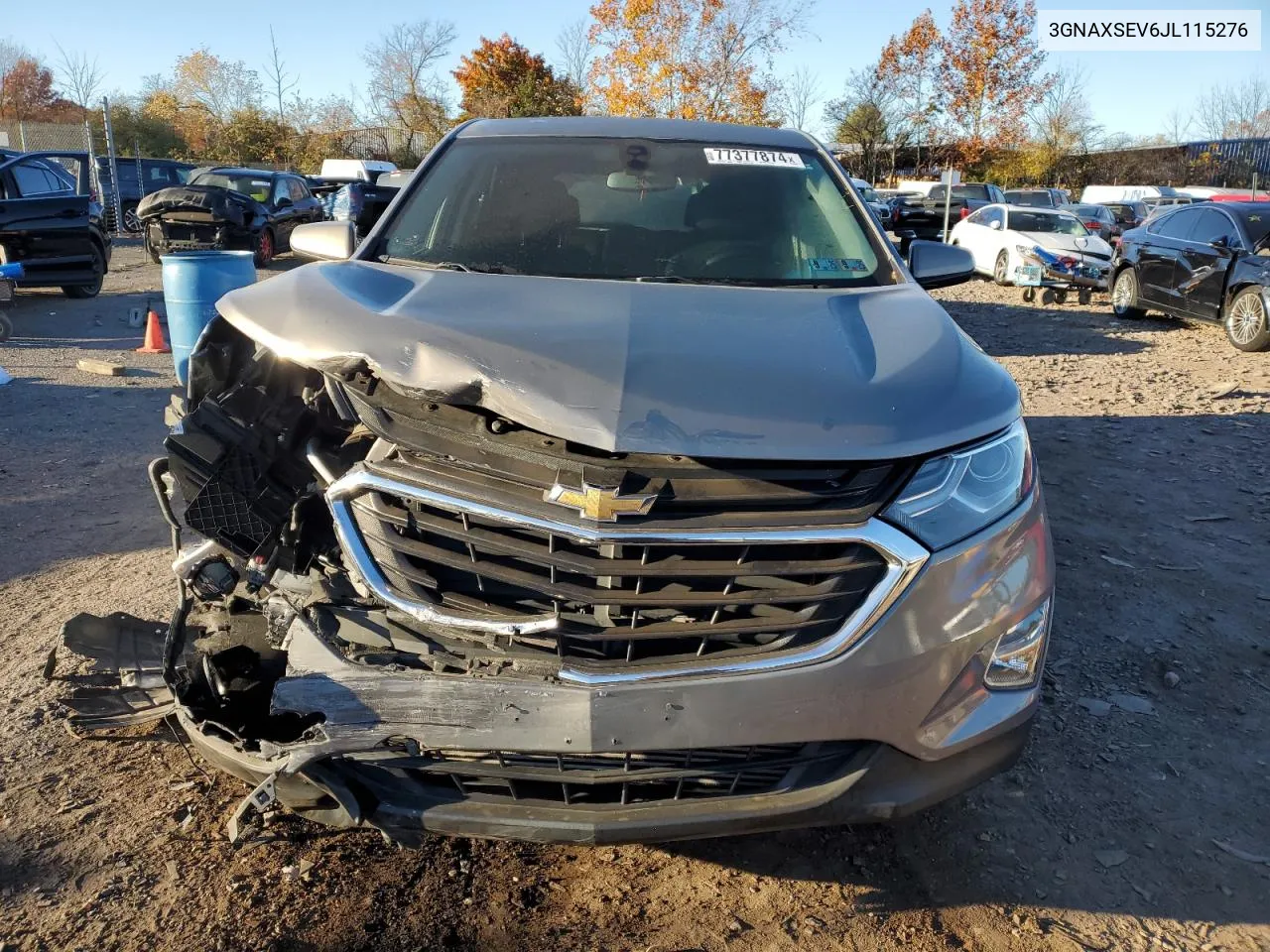 2018 Chevrolet Equinox Lt VIN: 3GNAXSEV6JL115276 Lot: 77377874