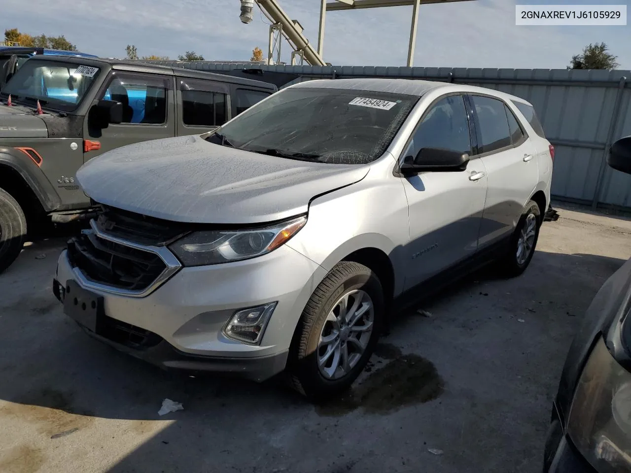 2018 Chevrolet Equinox Ls VIN: 2GNAXREV1J6105929 Lot: 77454924