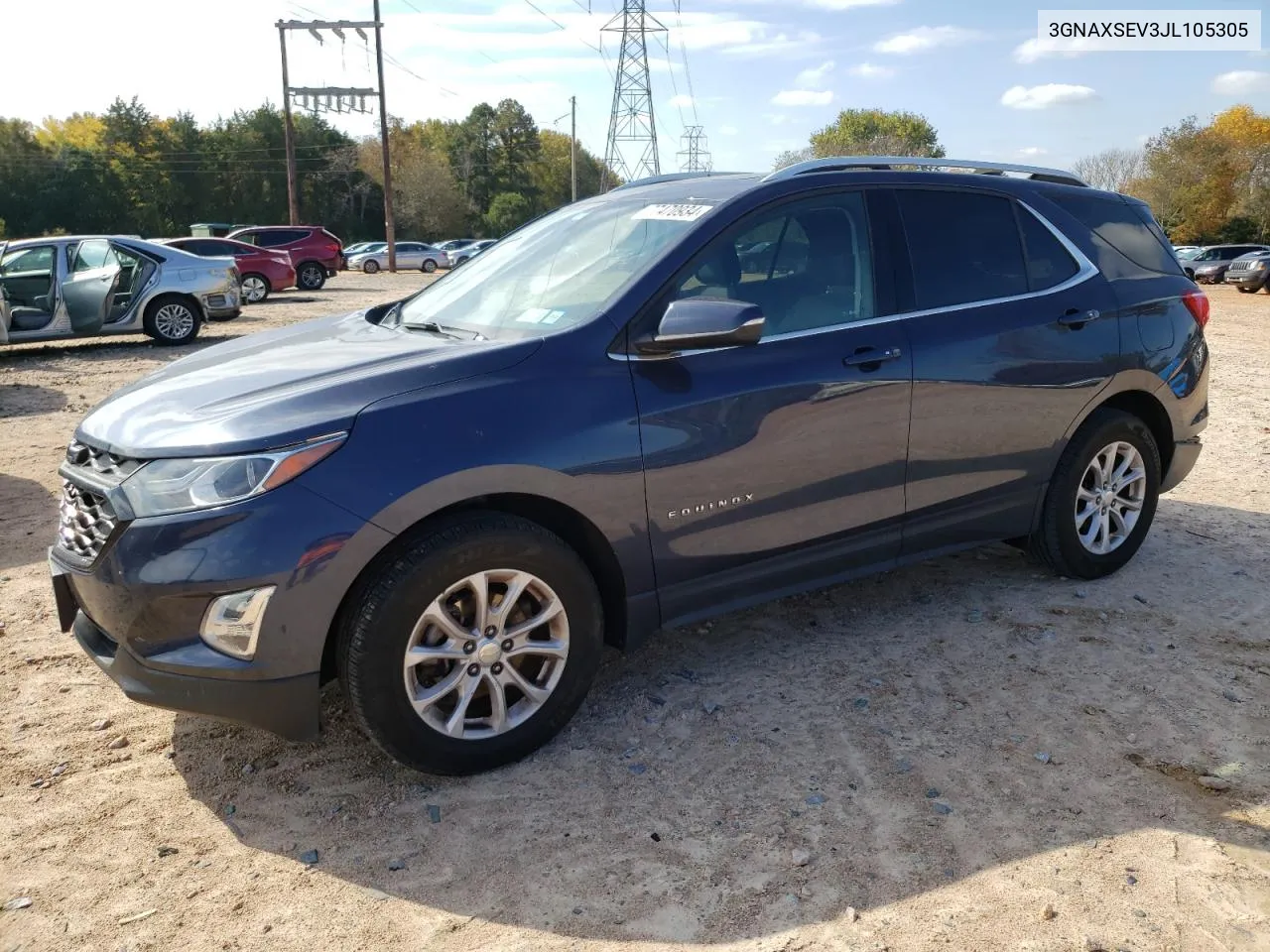 2018 Chevrolet Equinox Lt VIN: 3GNAXSEV3JL105305 Lot: 77470934