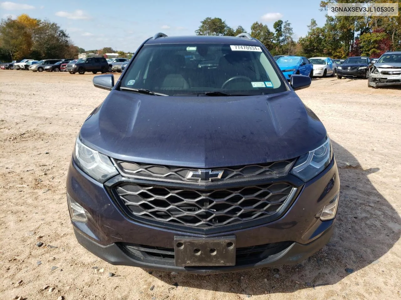 2018 Chevrolet Equinox Lt VIN: 3GNAXSEV3JL105305 Lot: 77470934