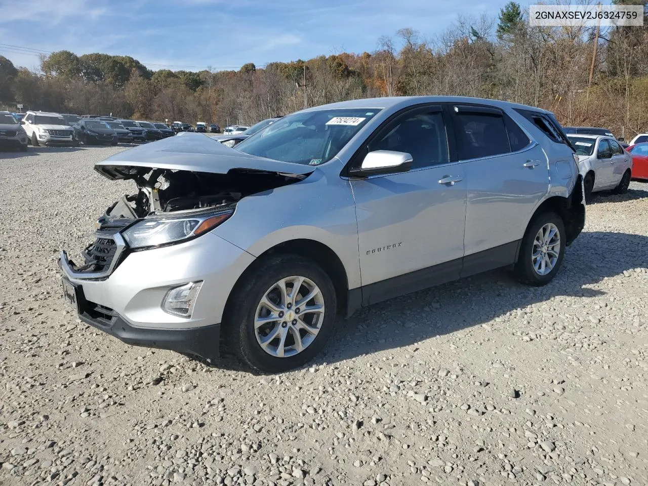 2018 Chevrolet Equinox Lt VIN: 2GNAXSEV2J6324759 Lot: 77524274