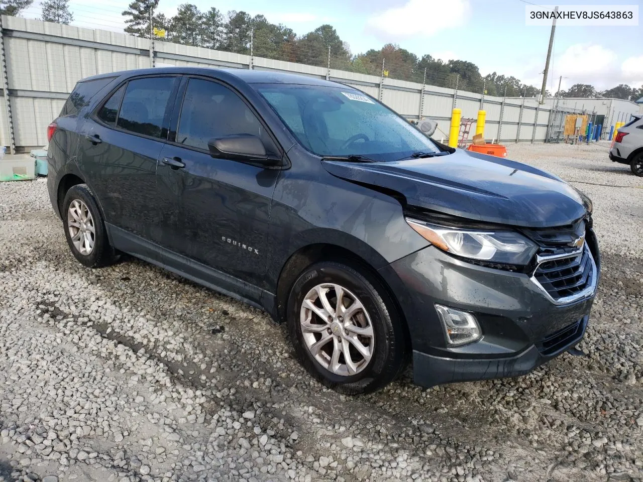 2018 Chevrolet Equinox Ls VIN: 3GNAXHEV8JS643863 Lot: 78028254