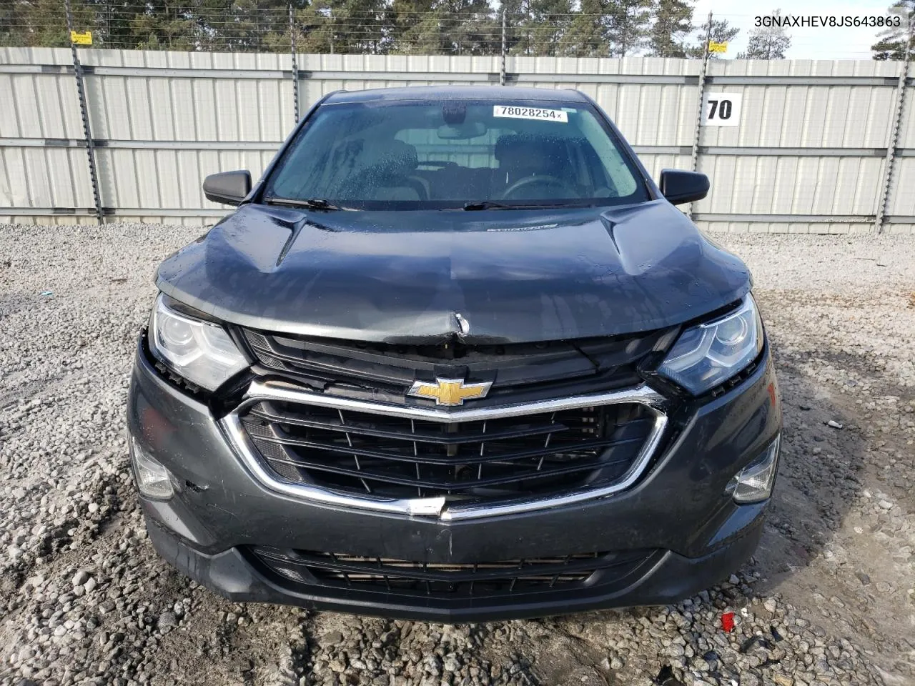 2018 Chevrolet Equinox Ls VIN: 3GNAXHEV8JS643863 Lot: 78028254