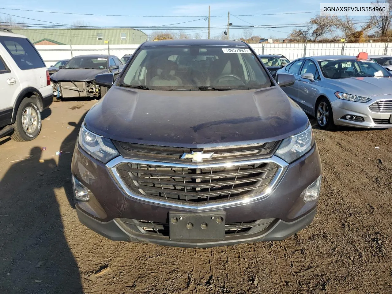 2018 Chevrolet Equinox Lt VIN: 3GNAXSEV3JS554960 Lot: 78057994