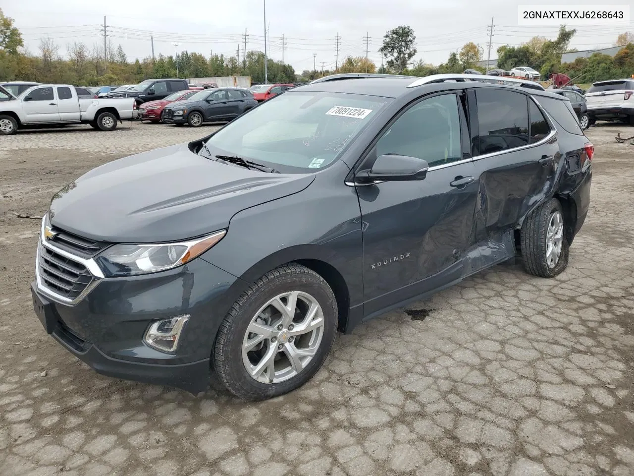 2018 Chevrolet Equinox Lt VIN: 2GNAXTEXXJ6268643 Lot: 78091224