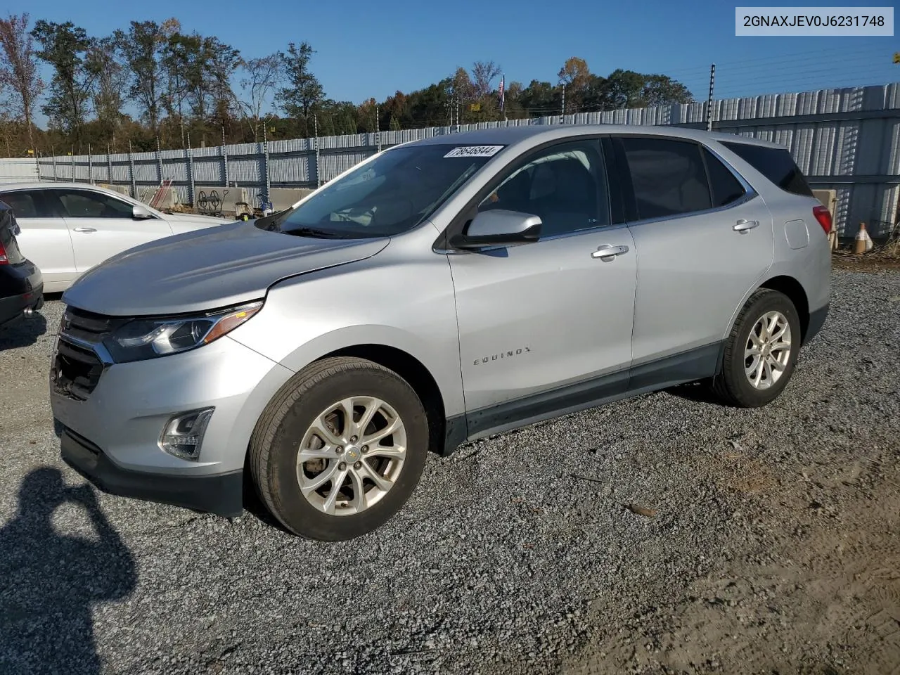 2018 Chevrolet Equinox Lt VIN: 2GNAXJEV0J6231748 Lot: 78646844