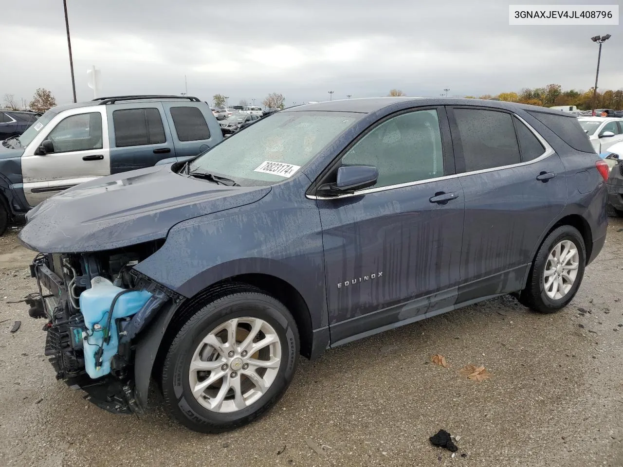 2018 Chevrolet Equinox Lt VIN: 3GNAXJEV4JL408796 Lot: 78823174