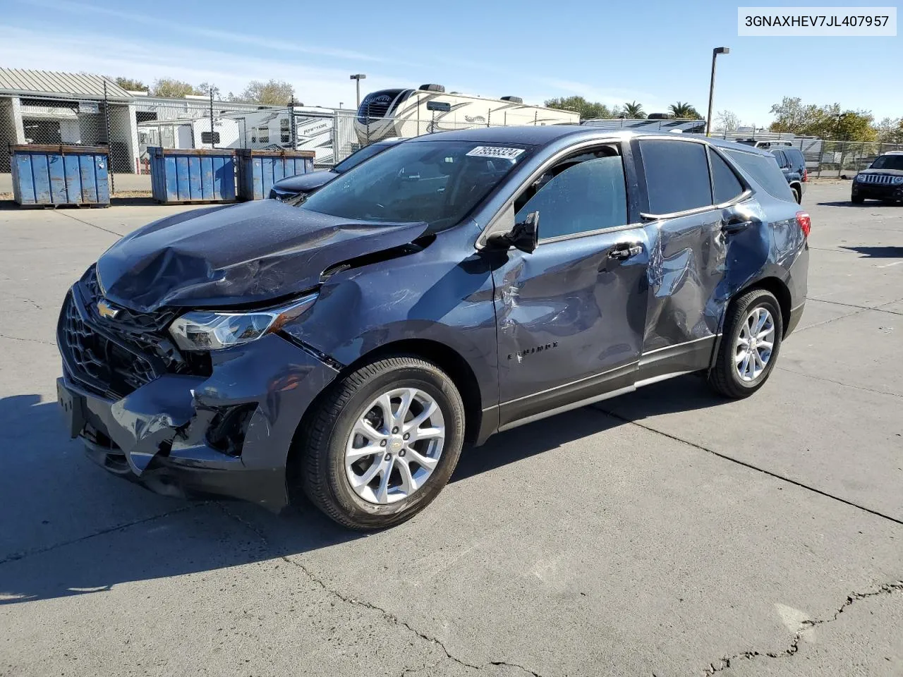 2018 Chevrolet Equinox Ls VIN: 3GNAXHEV7JL407957 Lot: 79558324