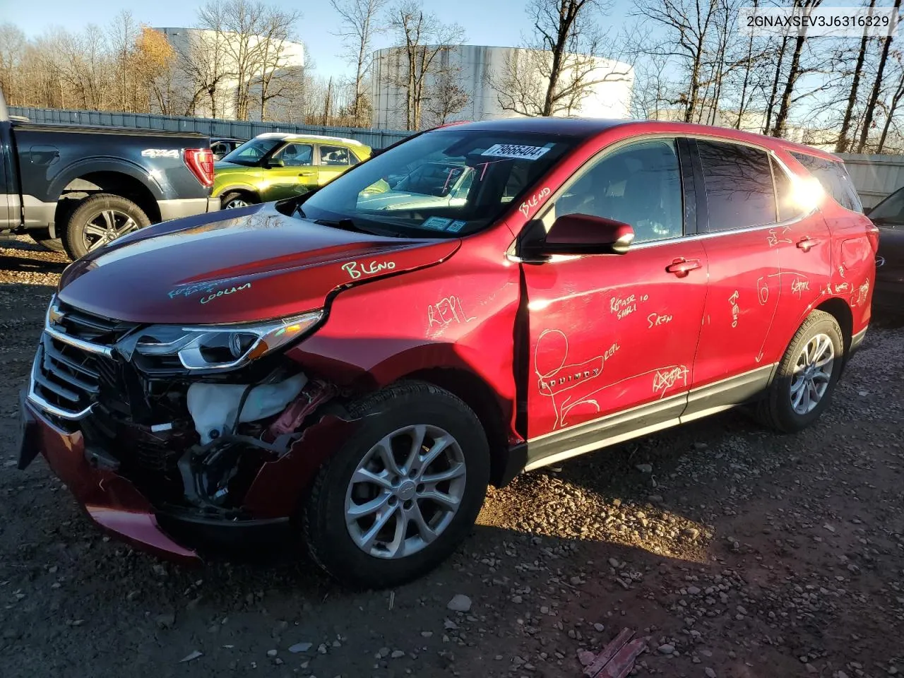 2018 Chevrolet Equinox Lt VIN: 2GNAXSEV3J6316329 Lot: 79666404