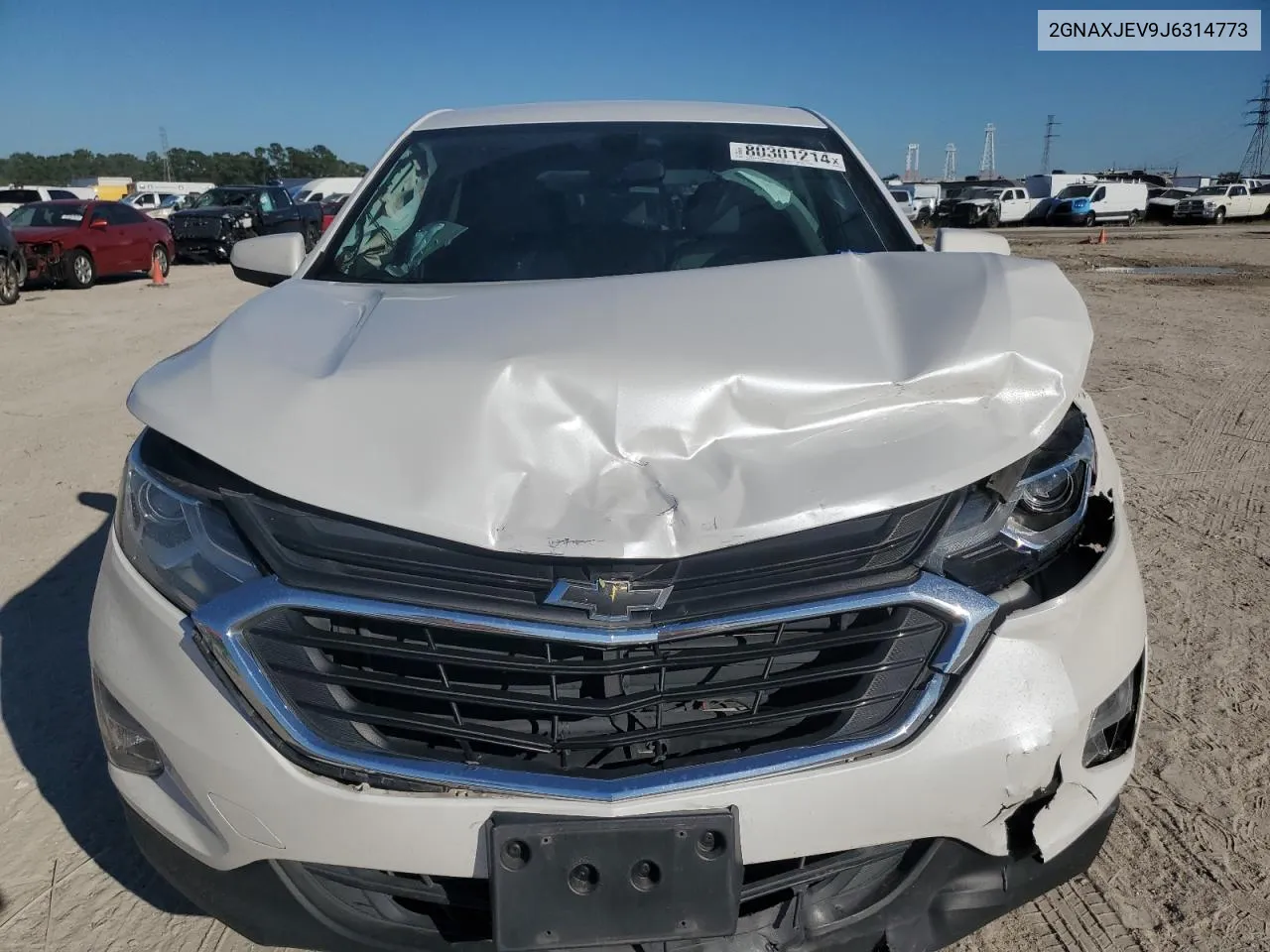 2018 Chevrolet Equinox Lt VIN: 2GNAXJEV9J6314773 Lot: 80301214