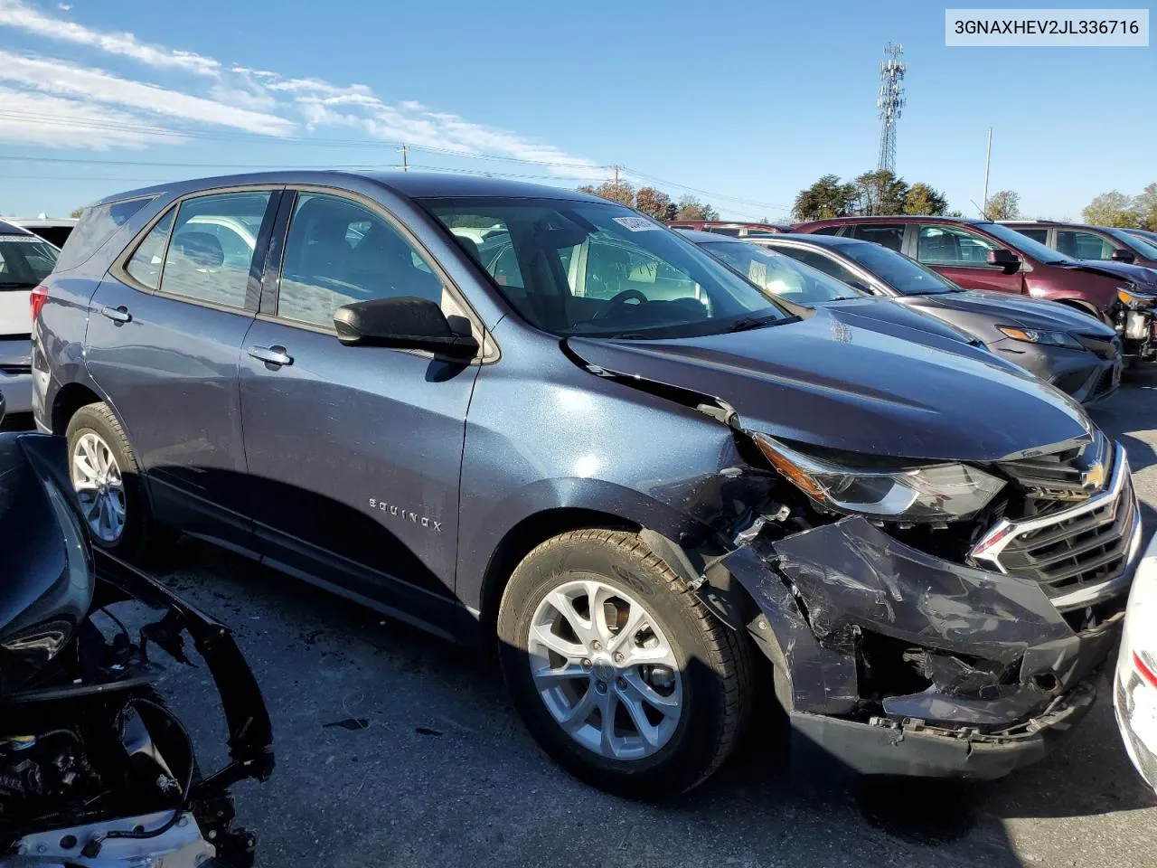 2018 Chevrolet Equinox Ls VIN: 3GNAXHEV2JL336716 Lot: 80348984