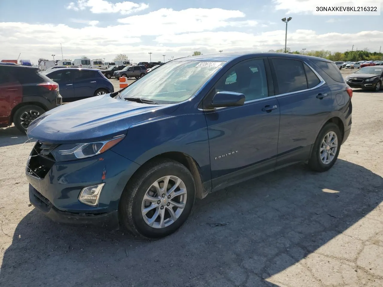 2019 Chevrolet Equinox Lt VIN: 3GNAXKEV8KL216322 Lot: 52288564