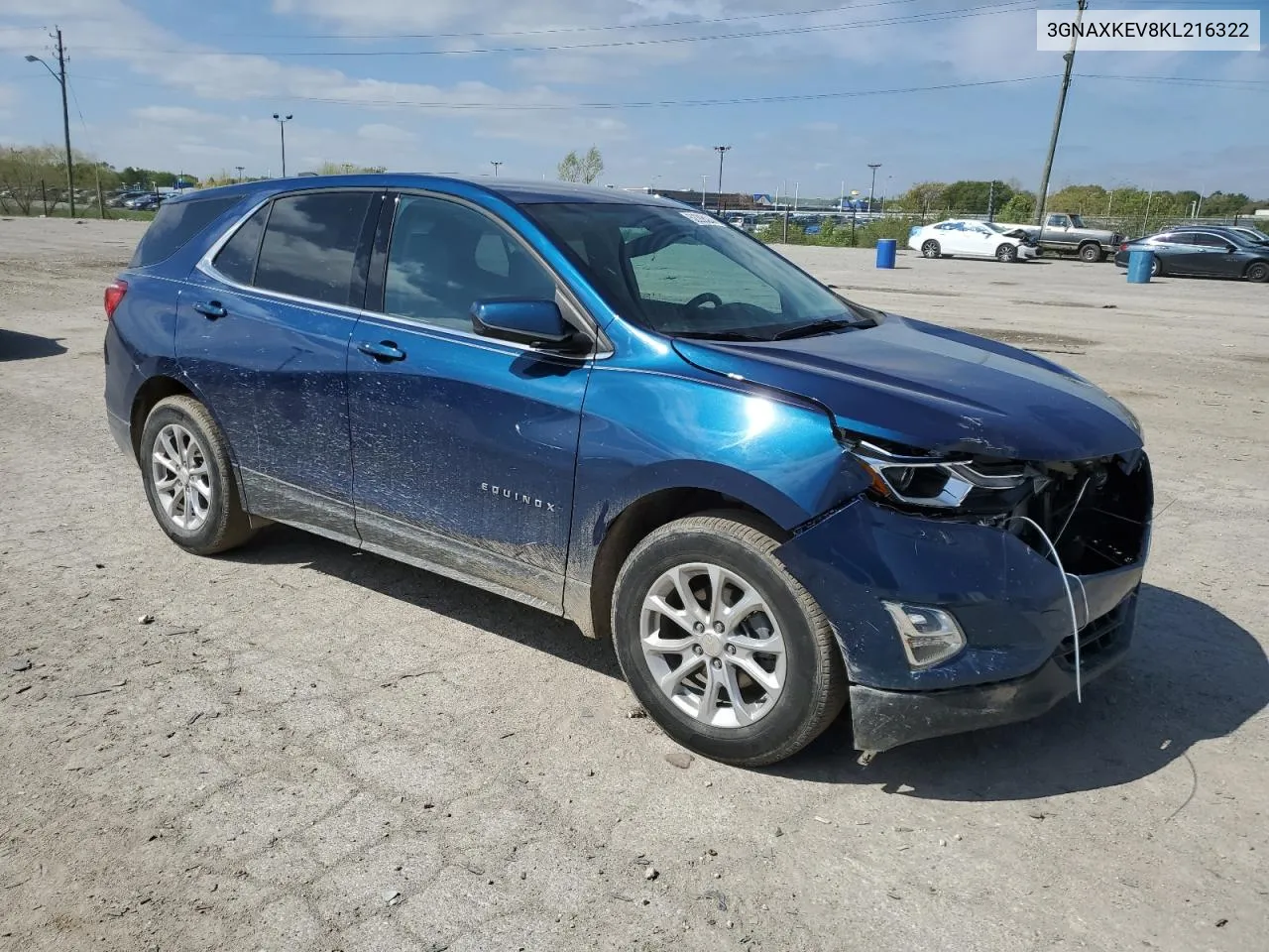 2019 Chevrolet Equinox Lt VIN: 3GNAXKEV8KL216322 Lot: 52288564