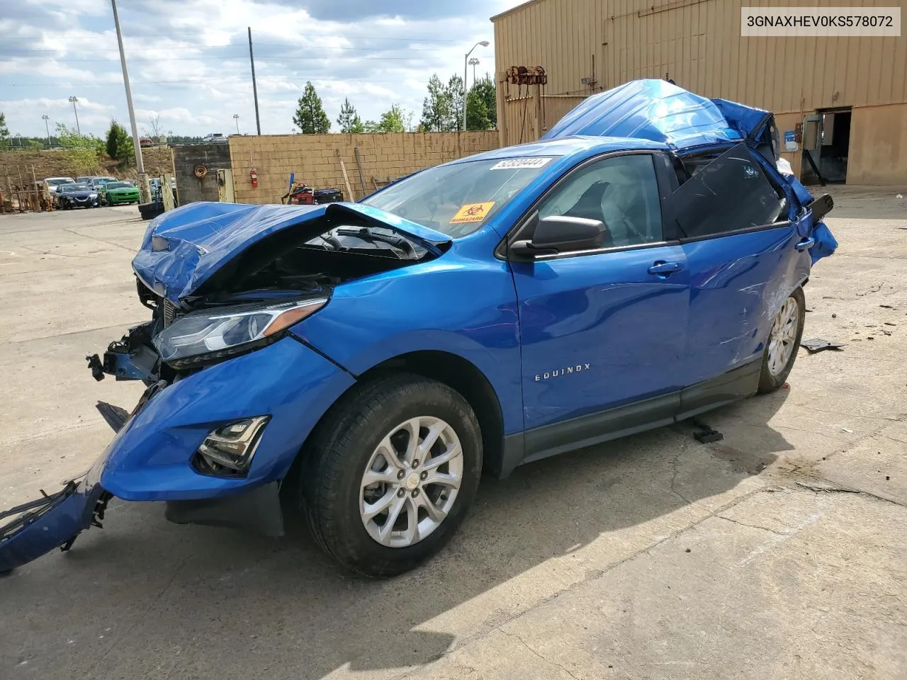 2019 Chevrolet Equinox Ls VIN: 3GNAXHEV0KS578072 Lot: 52320444