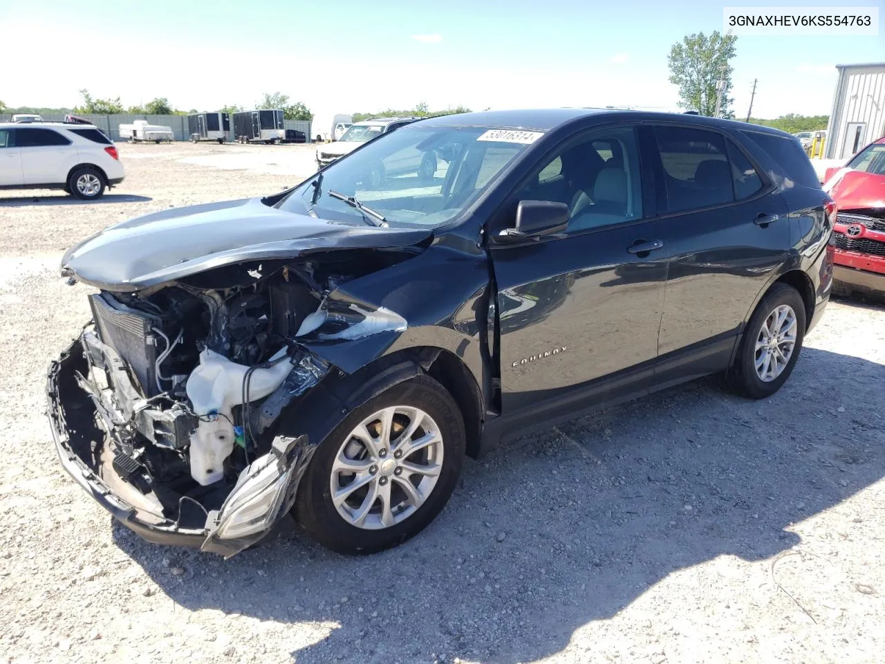 2019 Chevrolet Equinox Ls VIN: 3GNAXHEV6KS554763 Lot: 53016314