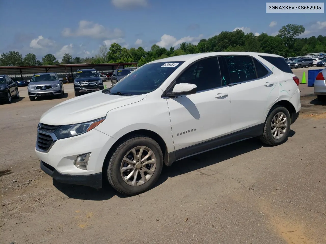 2019 Chevrolet Equinox Lt VIN: 3GNAXKEV7KS662905 Lot: 53460524