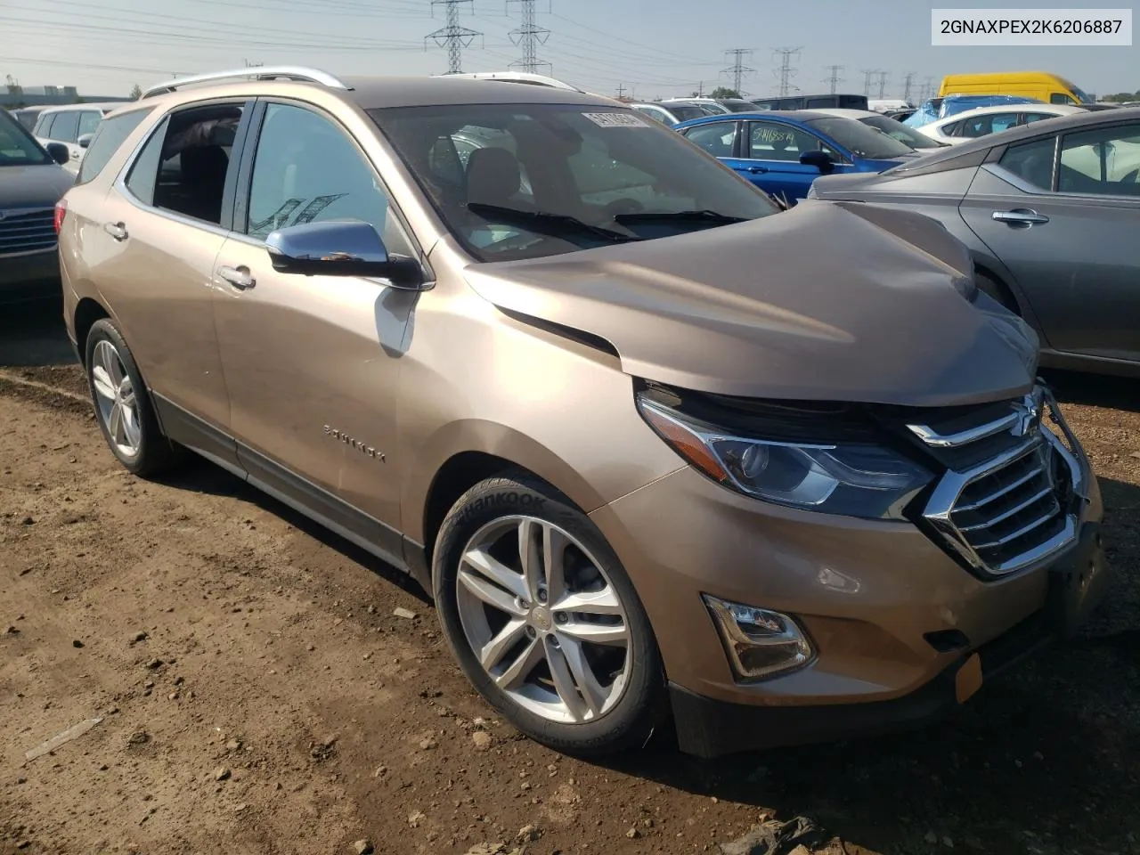 2019 Chevrolet Equinox Premier VIN: 2GNAXPEX2K6206887 Lot: 54719254