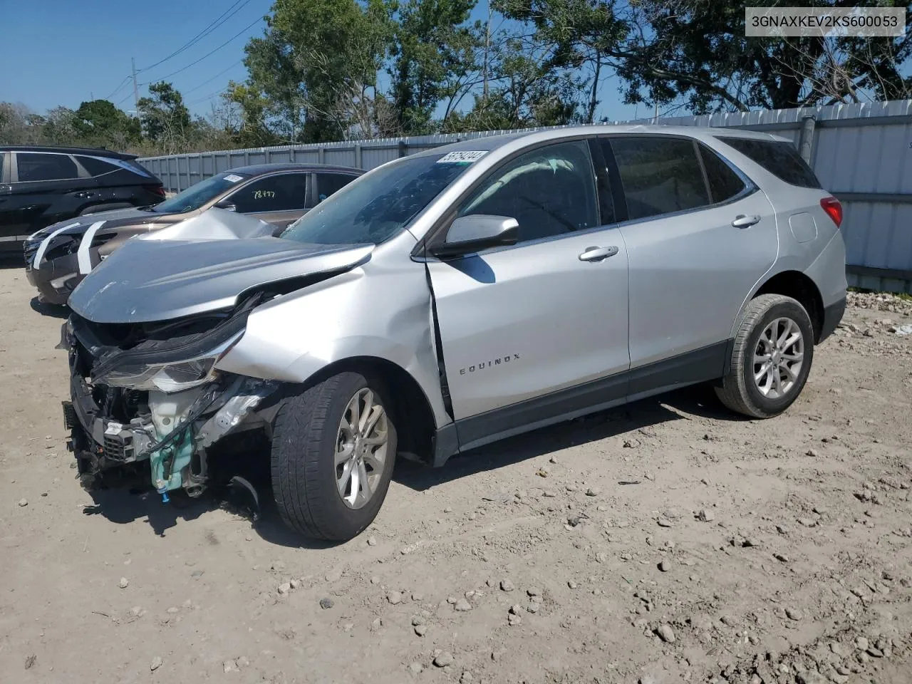 2019 Chevrolet Equinox Lt VIN: 3GNAXKEV2KS600053 Lot: 56754244