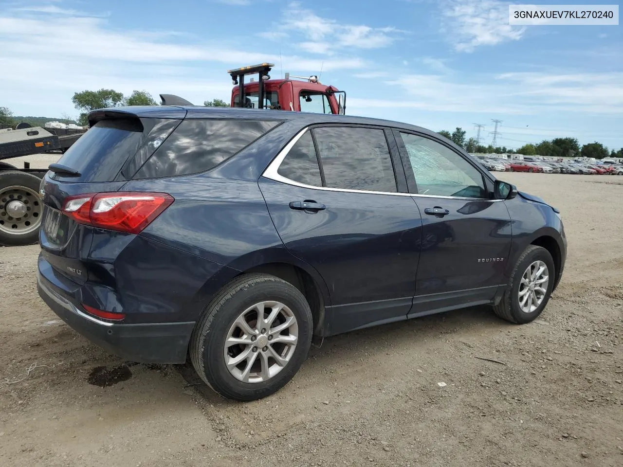 2019 Chevrolet Equinox Lt VIN: 3GNAXUEV7KL270240 Lot: 58297954