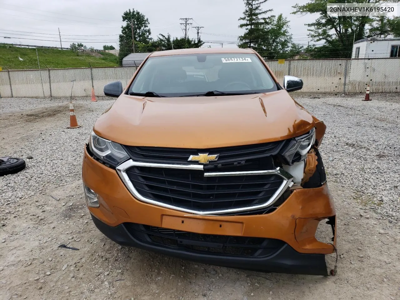 2019 Chevrolet Equinox Ls VIN: 2GNAXHEV1K6195420 Lot: 58473134