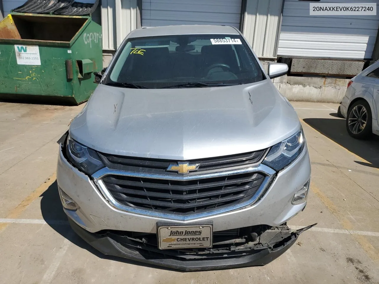 2019 Chevrolet Equinox Lt VIN: 2GNAXKEV0K6227240 Lot: 58853714