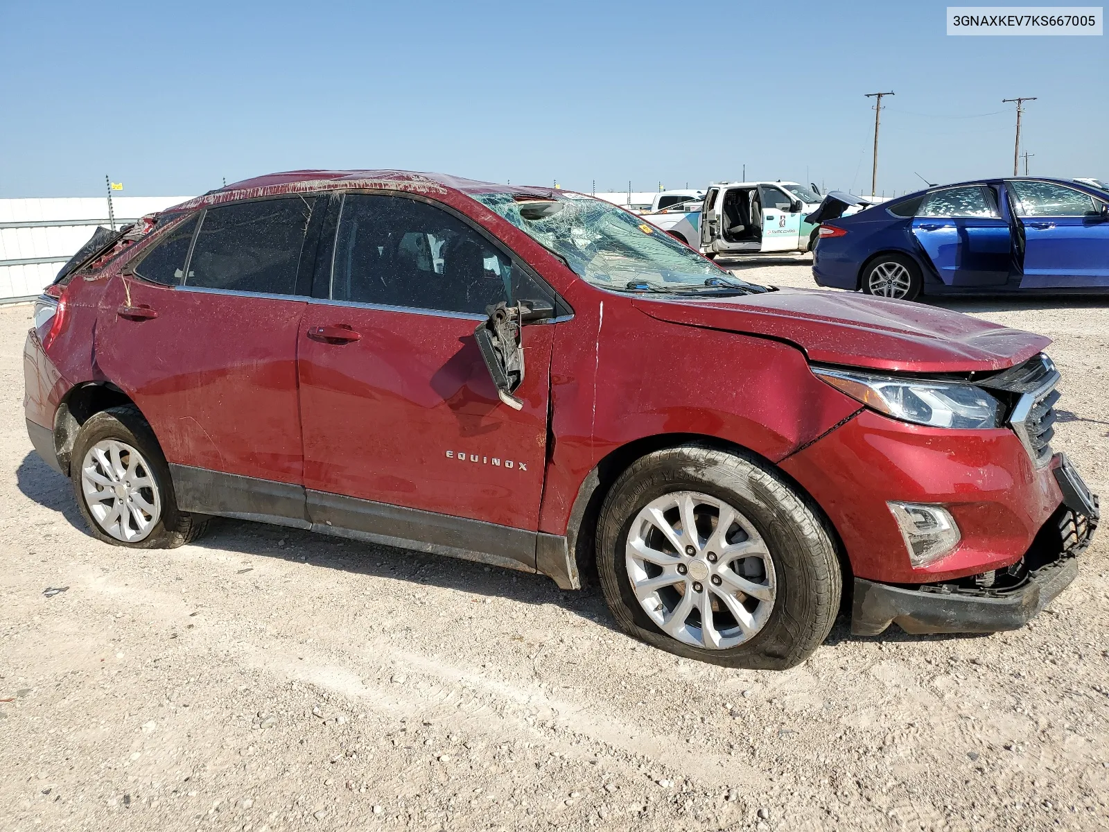 2019 Chevrolet Equinox Lt VIN: 3GNAXKEV7KS667005 Lot: 66415314