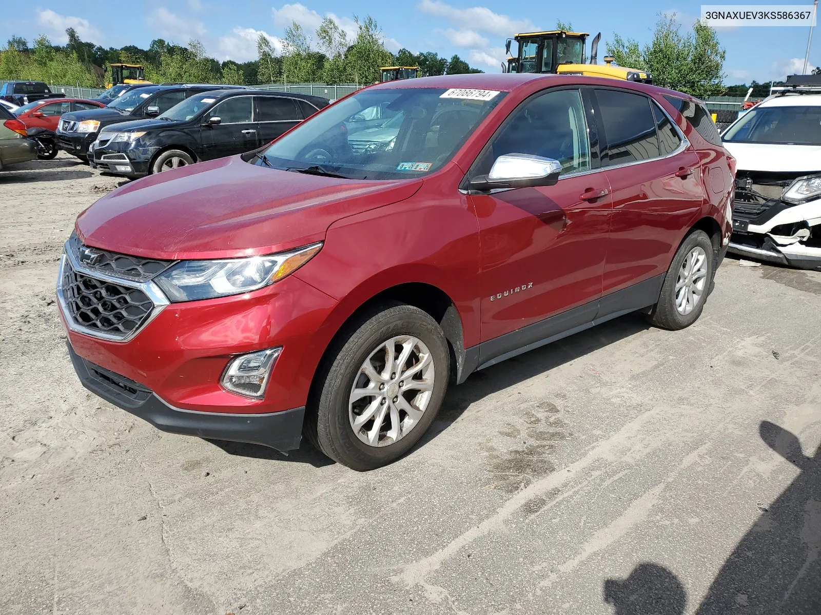 2019 Chevrolet Equinox Lt VIN: 3GNAXUEV3KS586367 Lot: 67086794