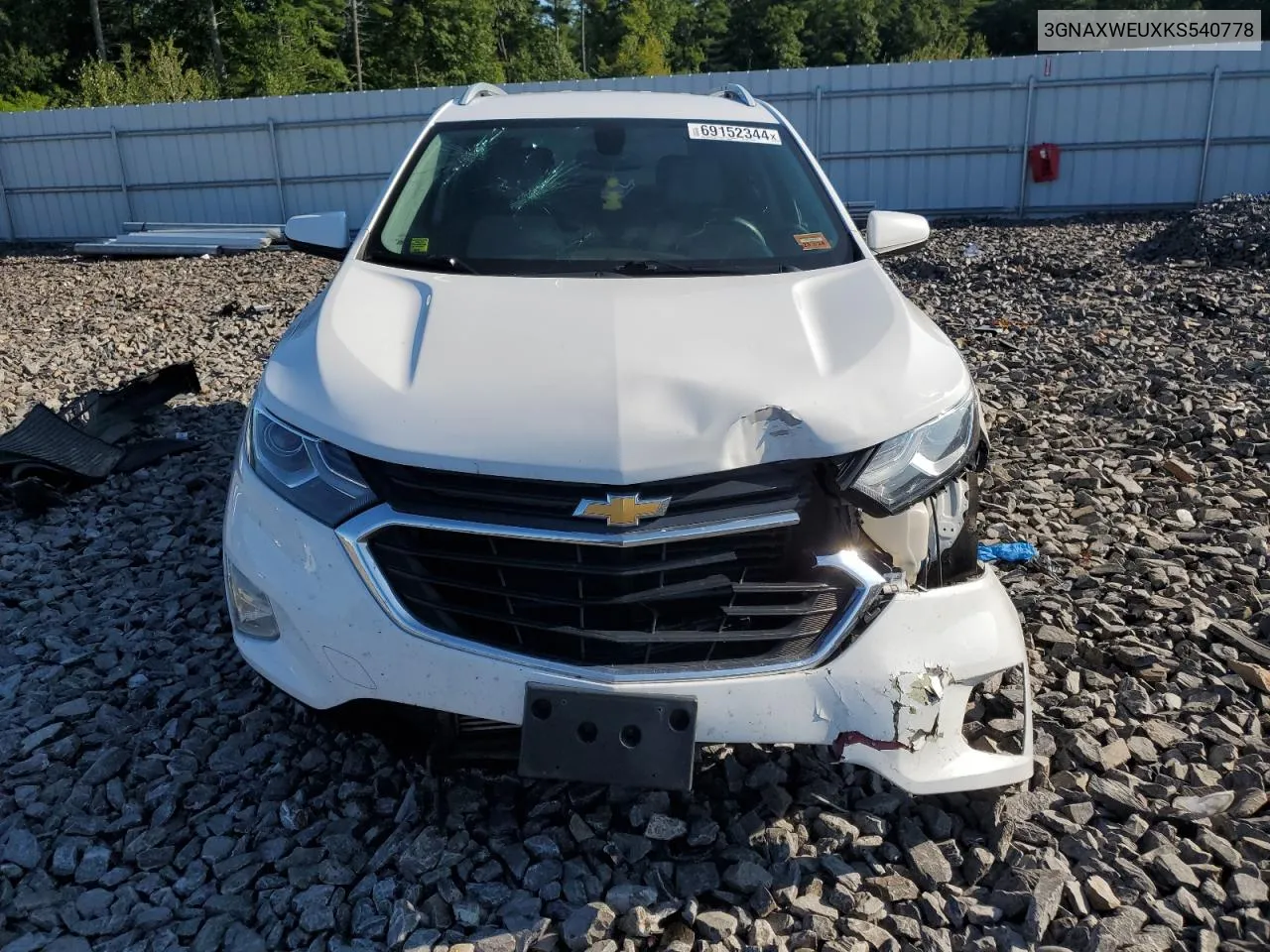 2019 Chevrolet Equinox Lt VIN: 3GNAXWEUXKS540778 Lot: 69152344