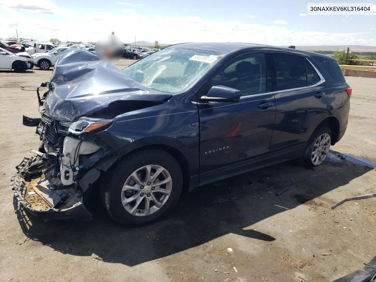 2019 Chevrolet Equinox Lt VIN: 3GNAXKEV6KL316404 Lot: 69659014